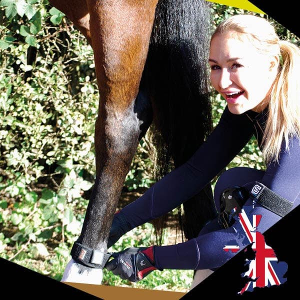 Sofie Butchart. EQU StreamZ Magnetic Horse Fetlock Hock bands for joint care and wellbeing in horse. Unique magnetic technology which supports horses in dressage, showjumping, barrel racing, rodeo, eventing and more. Endorsed by leading professionals.  