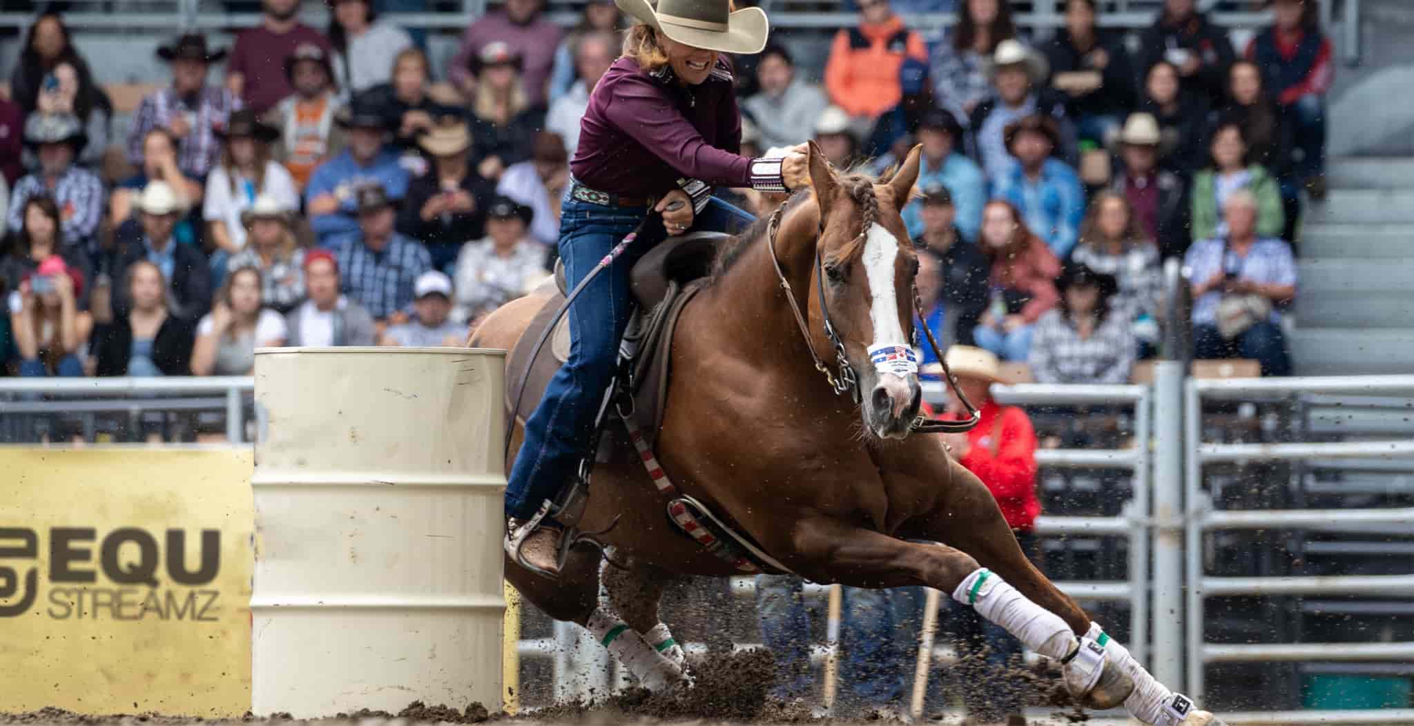 Julie Plourde endrses equ streamz and is barrel racing world champion 2023