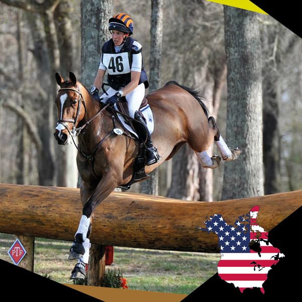 Liz Halliday Sharp Team USA 3-day eventer endorsed equ streamz for her horses dog and herself
